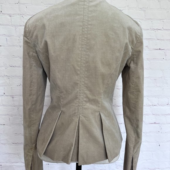 Theory Beige Hi Neck Military Fitted Crop Jacket - SIze 6 - Picture 4 of 14